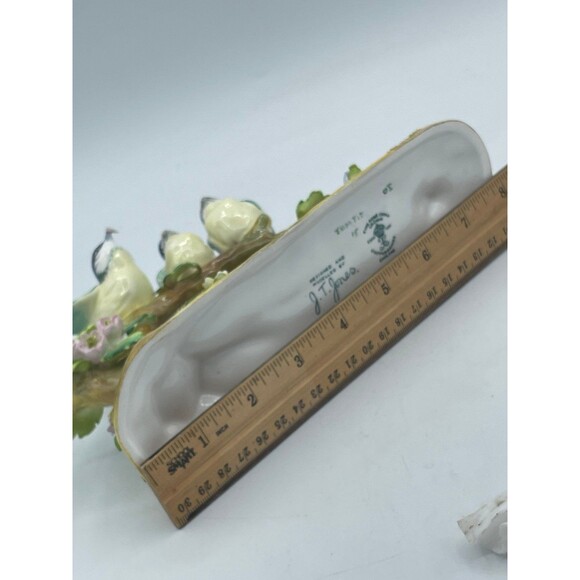 Vintage Crown Staffordshire 3 Bluebirds on Log Bone China Figurine by J.T. Jones - Picture 10 of 12